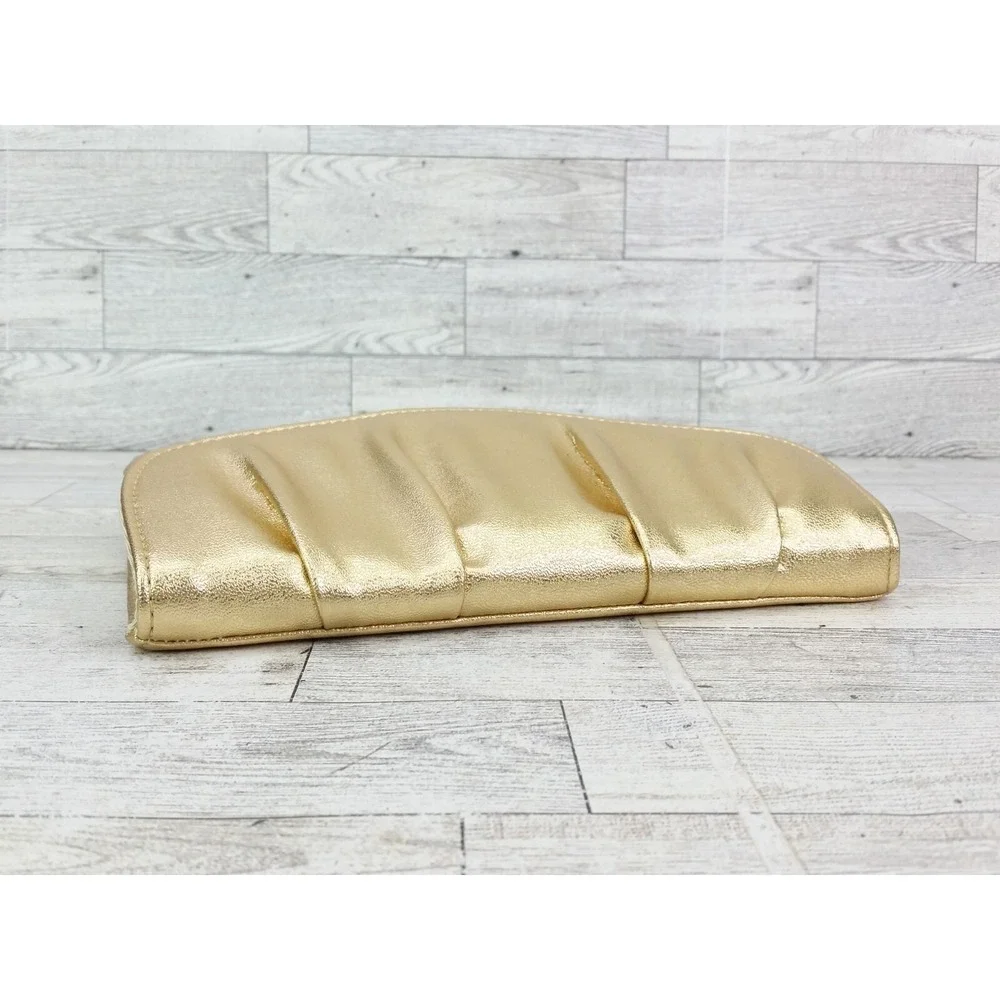 Vintage Gold Clutch Folded Snap Closure Envelope Clutch Bag MCM Metallic Shimmer